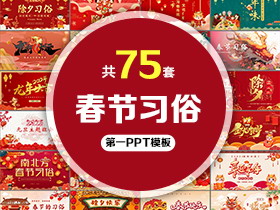 75套春节习俗介绍PPT模板